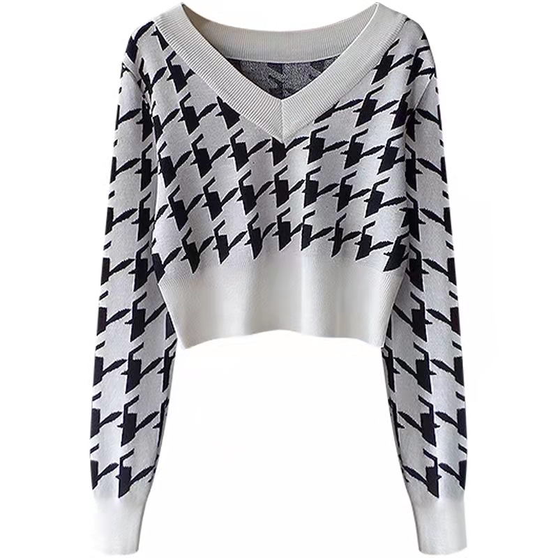 

22ss luxury clothes womens sweater for casual knit contrast color long-sleeved autumn fashion Top woman designer sweaters