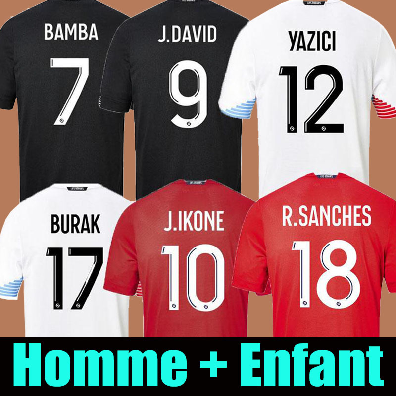 

LOSC Lille New 2020 2021 soccer jerseys DAVID FONTE BAMBA YAZICI football shirt 20 21 Lille Olympique JIKONE 10 maillot Adult Kids Kit, Black;yellow