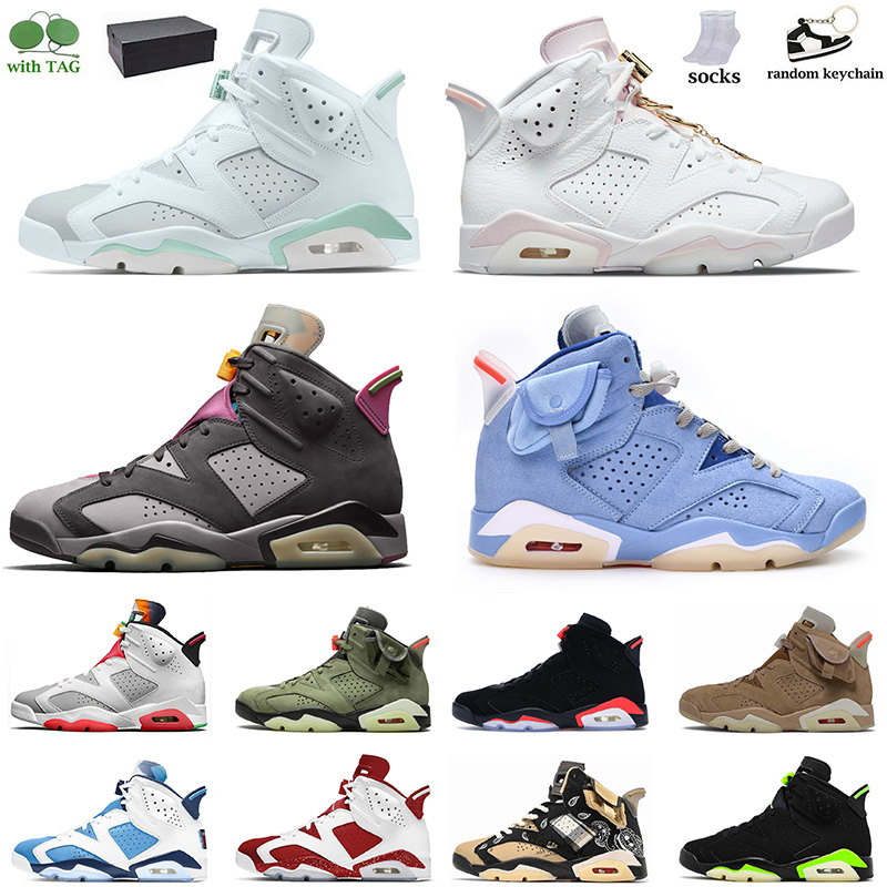 

Wholesale Jumpman 6 6s Basketball Shoes With Box Mens Trainers Bordeaux Travis Scotts Tiffany Blue Black Infrared Electric Green UNC Womens Designer Sneakers, C33 bordeaux 40-47