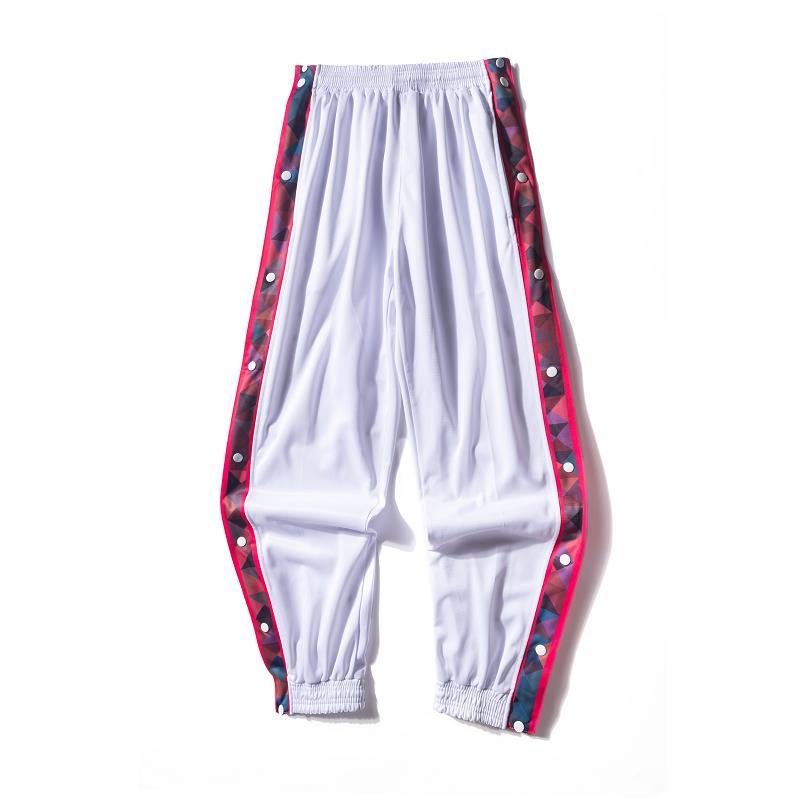 

Men's Pants Guard Pants, Breasted Basketball Training Warm-up Full Open Button Sports Casual, Black