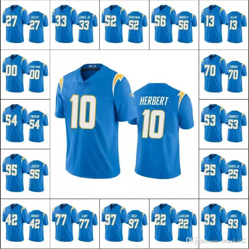 

Los Angeles's Chargers's Football Jersey Men 33 Derwin James 13 Keenan Allen 97 Joey Bosa Women Youth Custom Blue Vapor Limited Jerseys, Black;red
