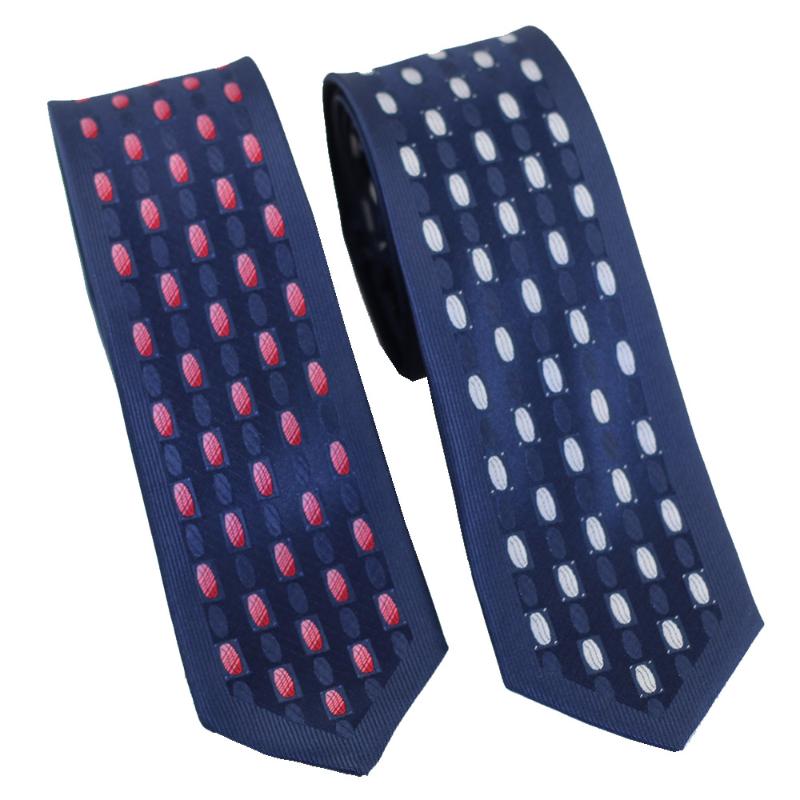 Neck Ties Coachella Border Polka Dot Stripe Necktie Microfiber Skinny Tie Blue 6cm-image-703787051