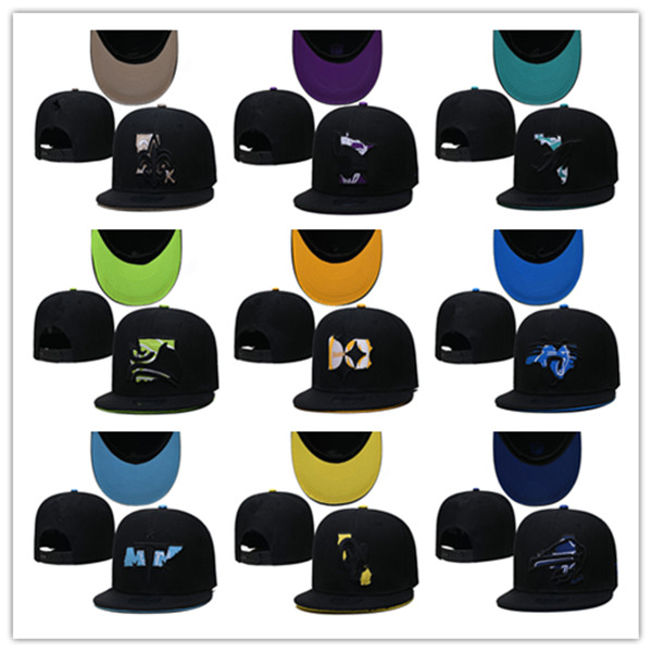 

Wholesale American Basketball Snapback Baseball Snapbacks All Team Football Snap Back Hats Womens Mens Flat Caps Hip Hop Cap Sports Hat, Black;white