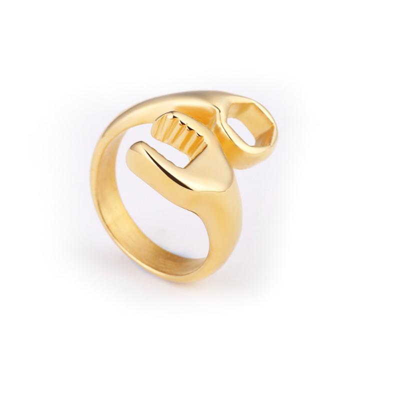 

Wedding Rings Creative Design High Quality Metal Mechanic Wrench Ring For Men Party Hip Hop Rock Biker Fashion Jewelry