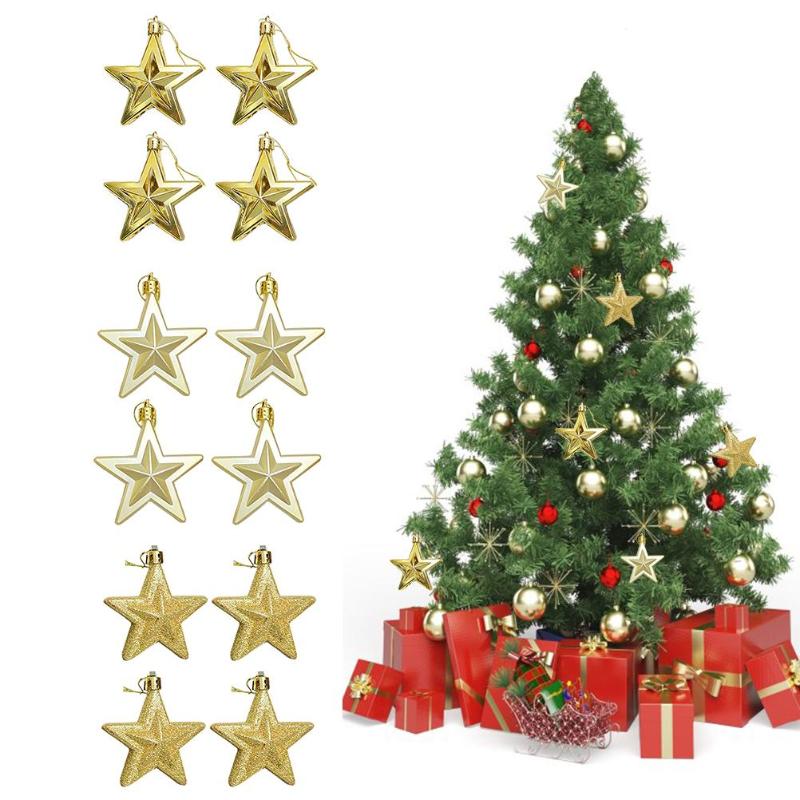 

Christmas Decorations 12Pcs DIY Star Ball Pendants Hang Tree Bauble Hanging Home Decor Decoration Xmas Ornament Party Supplies