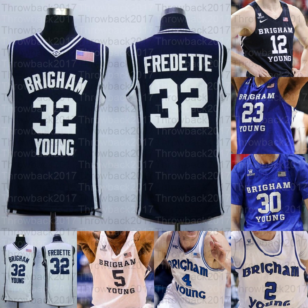 

Custom BYU Brigham Young Cougars Basketball jerseys Yoeli Childs Jake Toolson TJ Haws Fredette Alex Barcello Nixon Lee Zac Seljaas, White iii