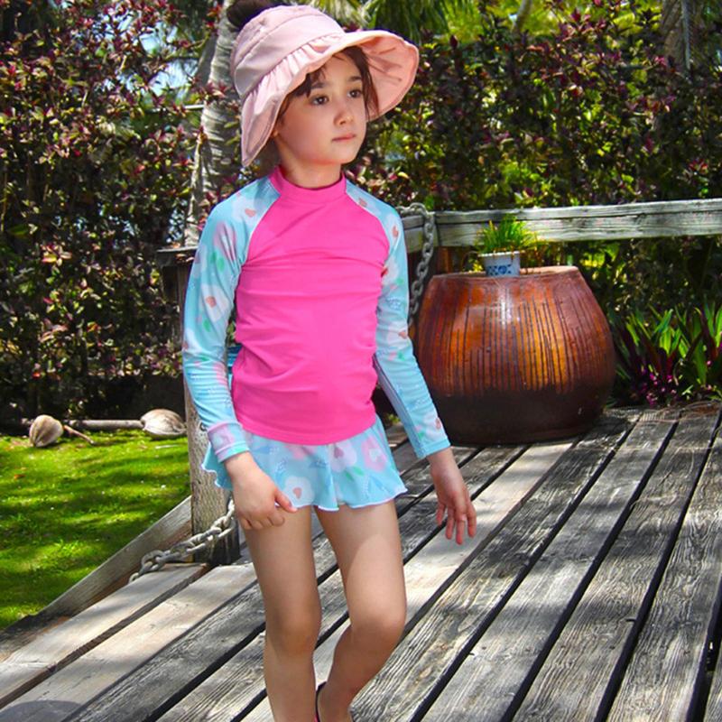 

One-Pieces Kids Baby Girls Flowers Print Swimwear Tops + Shorts Beach Bathing Outfits Swimdress Suit Swimsuit Biquin Traje De Bano, Black