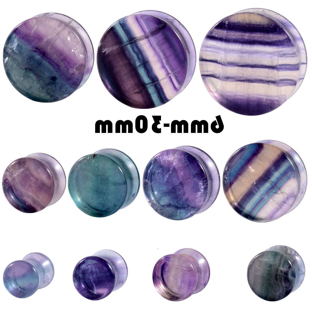 

earrings color fluorite auricle solid stone waist drum ear expander, Golden