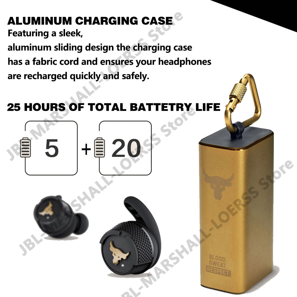 

JBL UA Project Rock True Wireless Bluetooth Headphone Original In-Ear IPX7 Game Stereo Headsets with Mic Earbuds Sport Earphone