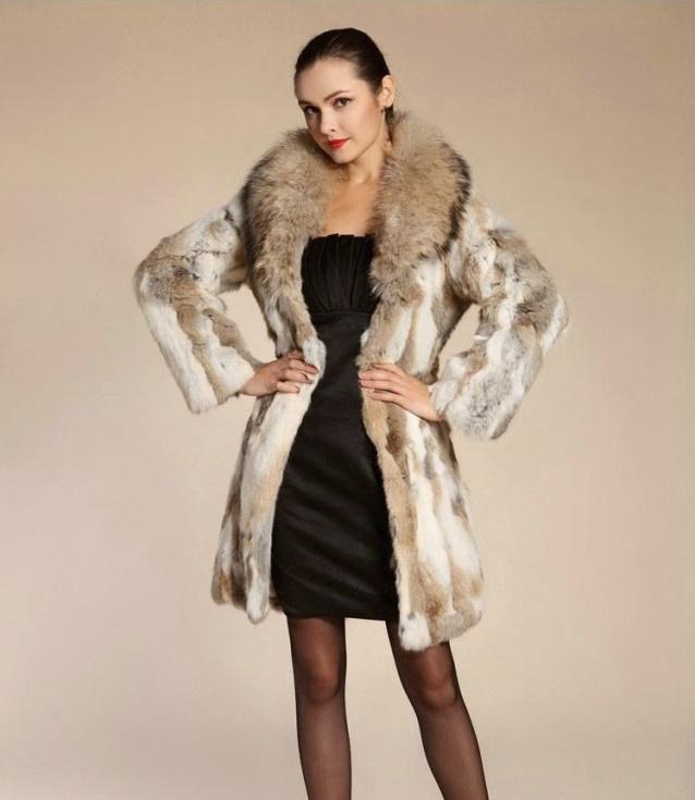 

Women' Fur & Faux Real Genuine Natural Coat Raccoon Collar Fashion Long Jacket Outwear With Belt, As pic