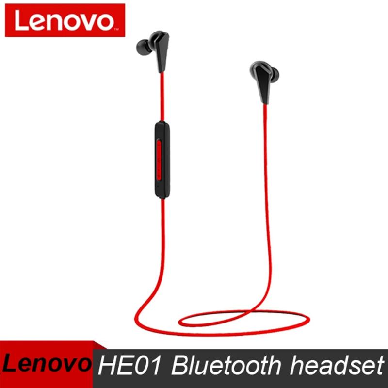 

headphones & earphones lenovo he01 bluetooth 5.0 neckband wireless stereo sports magnetic headset running waterproof