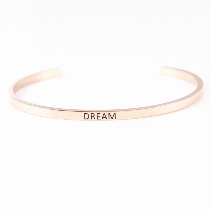 

Inspirational Rose Gold Bangles For Women Stainless Steel Round Jewelry Lovers Bracelet Couple Party Gift Drop Bangle