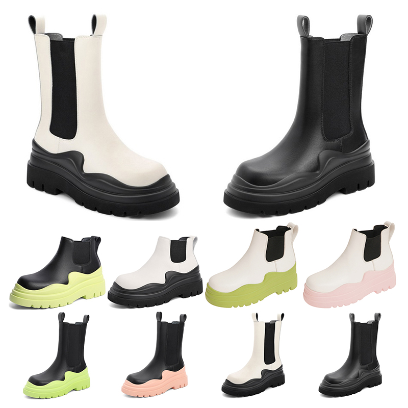 

top Chelsea boots womens Candy pink black Pistachio Frost yellow fashion outdoor platform Martin Ankle Boot round toes size 35-40