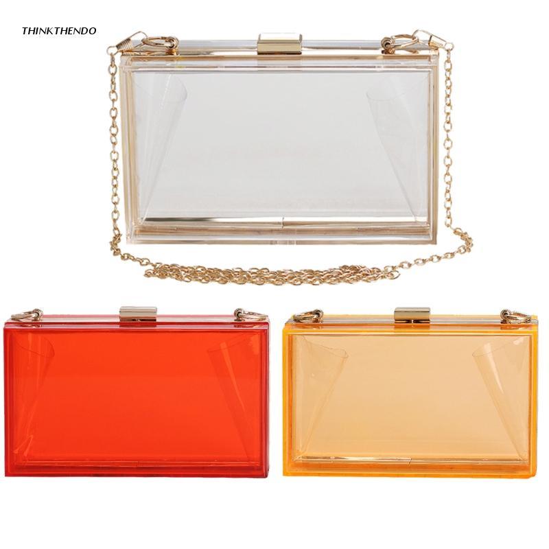 

Evening Bags Women Acrylic Shoulder Bag Bridal Clutch Party Prom Wedding Crossbody Handbag Purse, Red