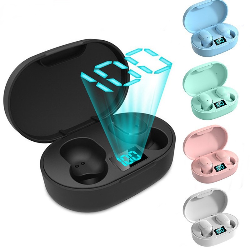 

E6S/A6S TWS True Wireless Macaron Color Earbuds HD Sports Headphones In Ear Handsfree Earphone 5.0 Bluetooth Headset For Smartphones, 1 x e6s black