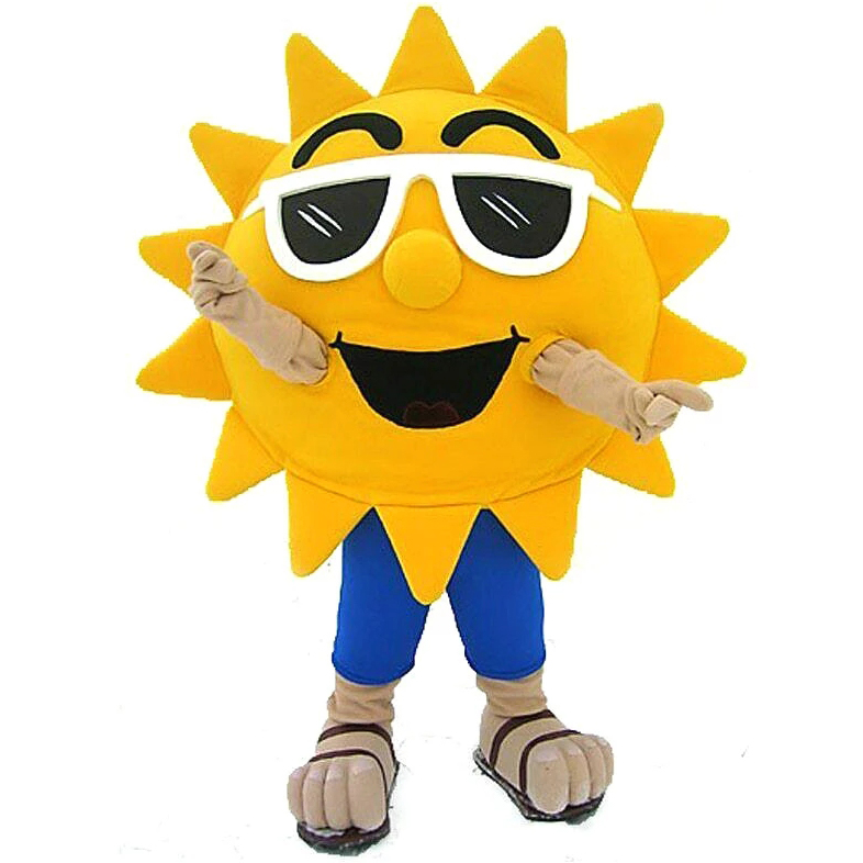 Halloween Sun Mascot Costumes Top Quality sunshine theme character Carnival Adult Size Fursuit Christmas Birthday Party Dress-image-736355501