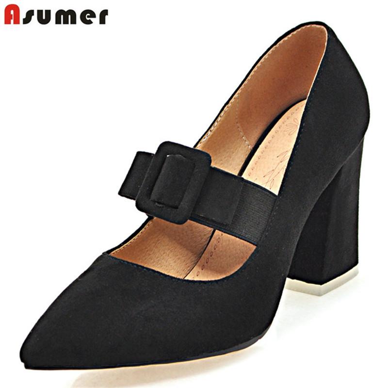 

Dress Shoes ASUMER Big Size 31-46 Fashion Spring Summer Mary Janes Women Pumps Pointed Toe Hoof High Heels Date Wedding Woman, Beige