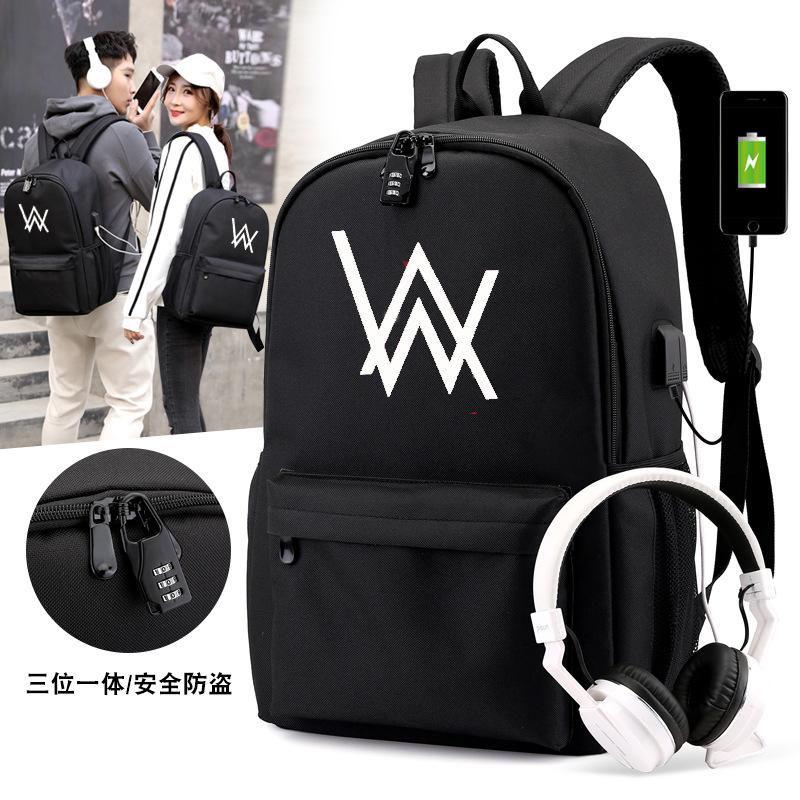 

Luminous Allen Walker Schoolbag Faded Same Backpack Alan Audio DJ Trendy Student