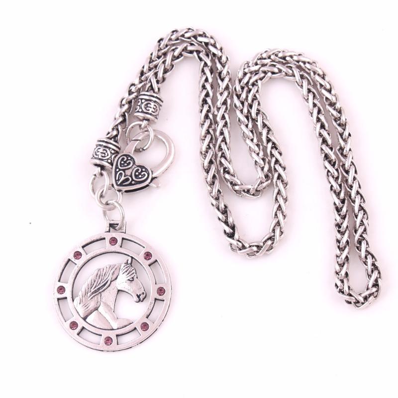 

Charm Bracelets Friesian Horse Pendant Equestrian Charms Jewelry Antique Silver Plated Necklace For Woman, Golden;silver