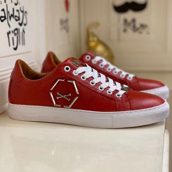 

Dio Fashion Luxury Men Leather Lace Up Platform Oversized Sole Sneakers White Casual Printed kpl0002