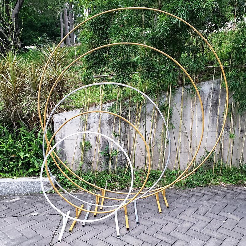 

Party Decoration HVAYI Wedding Birthday Props Metal Round Ring Iron Arch Stand Artificial Flower DIY Display Background