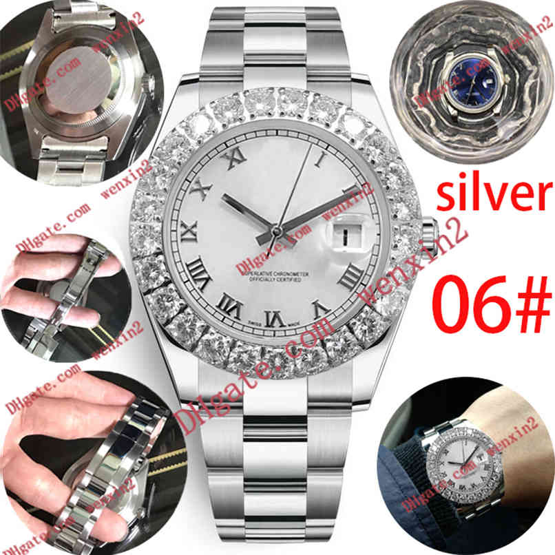 

Stereoscopic diamond mens watch roman numerals Mechanica automatic 43mm High Quality Stainless steel waterproof sports Style Classic gold Wristwatches, 10