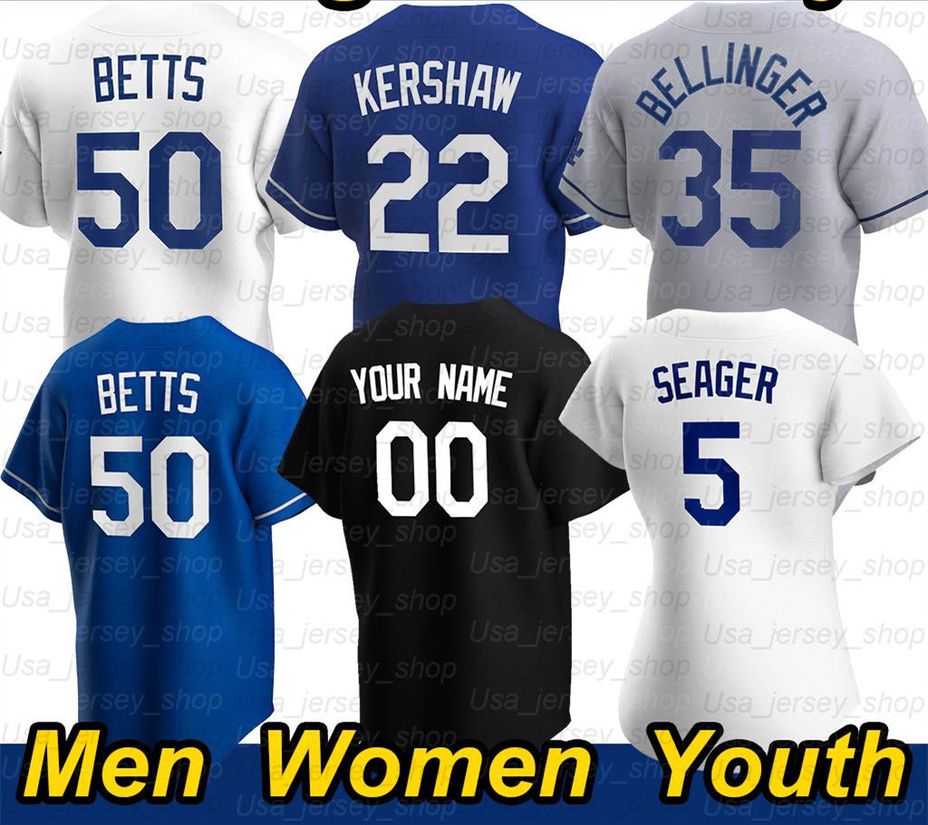 

Baseball Jersey Mookie Betts Cody Bellinger 35 Clayton Kershaw Corey Seager Justin Turner 42 Jackie Robinson Julio Urias, Blue;black