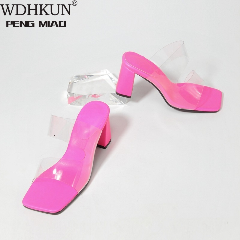 

Sandals Sell Clear Heels Slippers Women Summer Shoes Woman Transparent Pvc High Pumps Wedding Jelly Buty Damskie PJ85, As pic