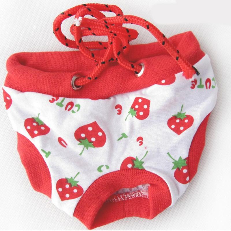 

Dog Apparel 1PC Physiological Pants Cute Strawberry Print Diaper Sanitary Shorts Panties For Small Medium Dogs Underwear
