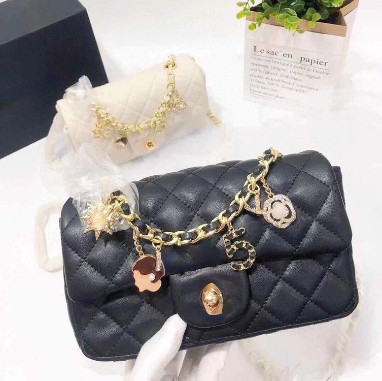 

Top Quality Genuine Leather Shoulder Bag Women Chain Crossbody Bag Designer Handbags, Black