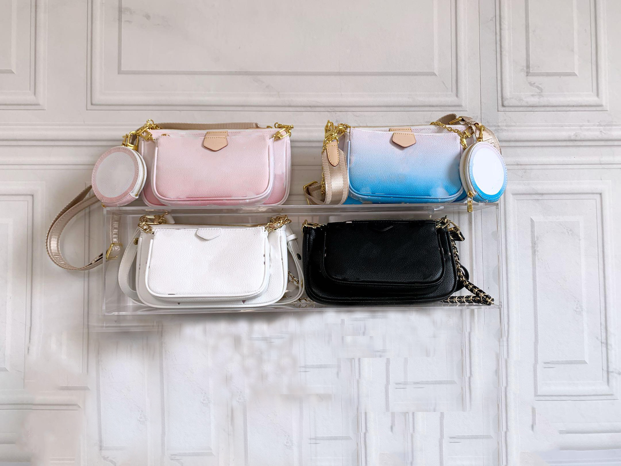 

Luxurys Designers Bags Top original three-piece mahjong bag handbags woman wallet backpack handbag purses card holder shoulder mini, White