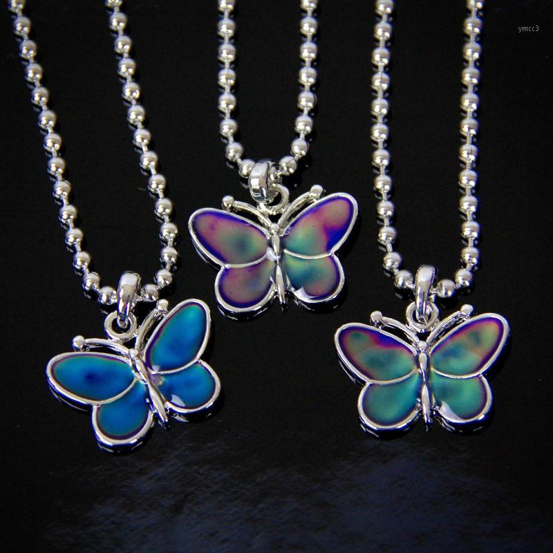 

Chains 2000s Jewelry Stainless Steel Round Beads Colorful Butterfly Choker Necklace For Women Harajuku Vintage Y2k Accessories Gift
