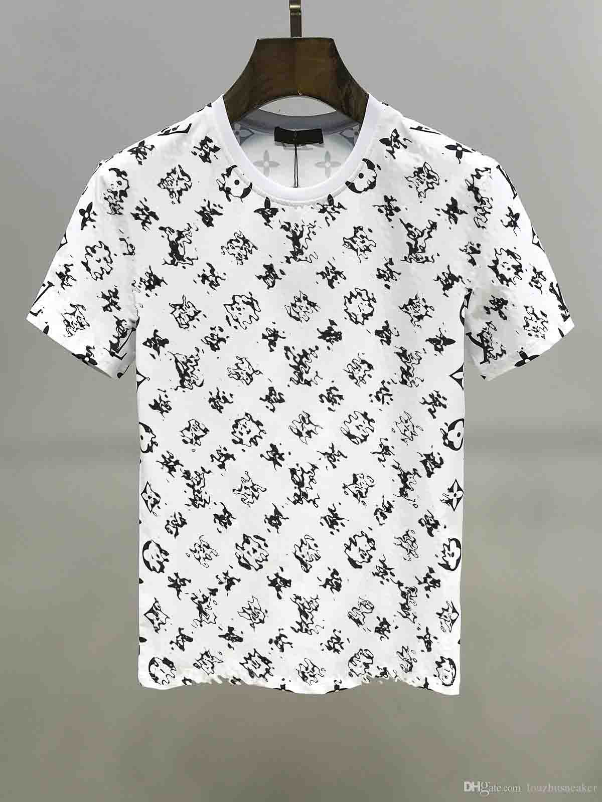

20SS etichetta geometrica lettera stampa t-shirt moda estate hip-hop high street a maniche corte uomo e donna con lo stesso top t-shirt