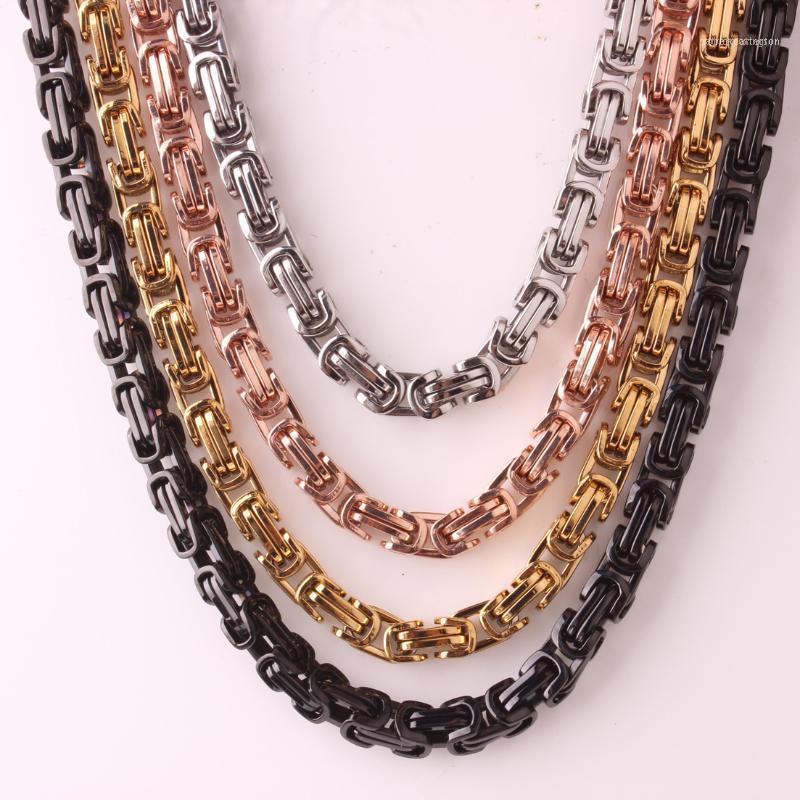 

Chains Granny Chic 8mm Gold Black Huge & Heavy Stainless Steel Byzantine Mens Chain Necklace Or Bracelet Fashion Jewelry Gift1