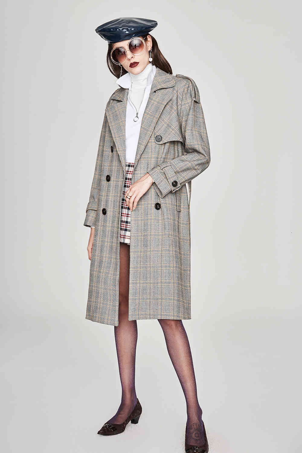 

Women's Trench Coats Female blouse actually extended double spring and fall WOKG, 1# shoe box
