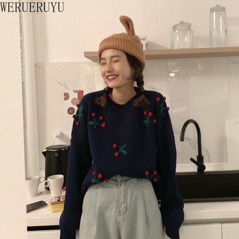 

Women' Sweaters WERUERUYU Pullover Autumn Winter O-neck Long-sleeved Short Paragraph Bottoming Shirt Of The Loose, Photo color