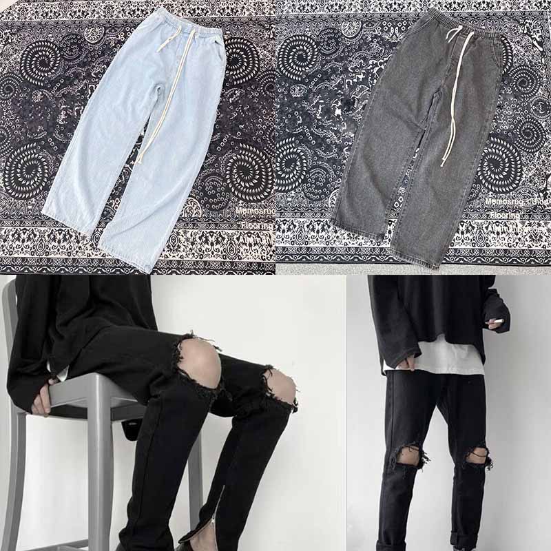 

Fashion men Shirts Mens designer Jeans Slim Men's Pants women hooide t-shirt and shirt joggers Male Jacket High street washed zipper, 3 leg no zipper