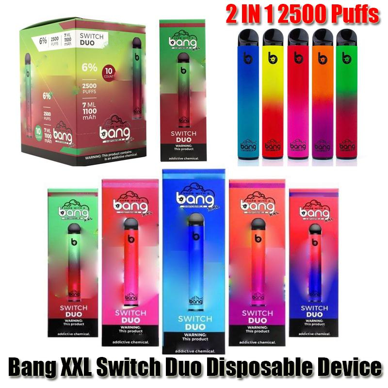 

Bang XXL Switch Duo Disposable Vape Pod Device Pro Max 2 in 1 E Cigarettes 2000 2500 Puffs 1100mAh Battery Prefilled Pods Puff Bar XXtra Vapes Pen Starter Kits