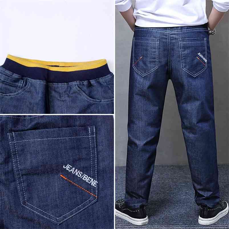 Arrival Big Boys Jeans Trousers Spring Teen Pants Size 14 Solid Color Blue Denim Pant Teenage Clothes Kid Clothing 210622