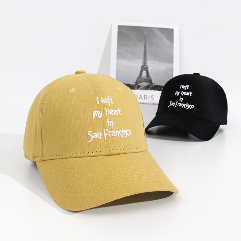 

Ins Embroidered Baseball Cap Men''s Cross Style Curved Eav Cotton Dome Simple Fashion Youth Cap Summer and Autumn Hat, Black