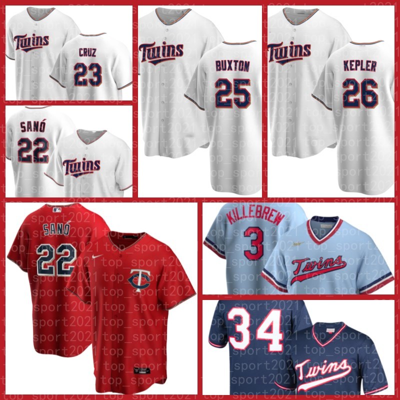 

Minnesota Miguel Sano Twins Jerseys Baseball Byron Buxton Jorge Polanco Miguel Sano Alex Kirilloff Max Kepler Nelson Cruz Men's Mitch G, Blue;black
