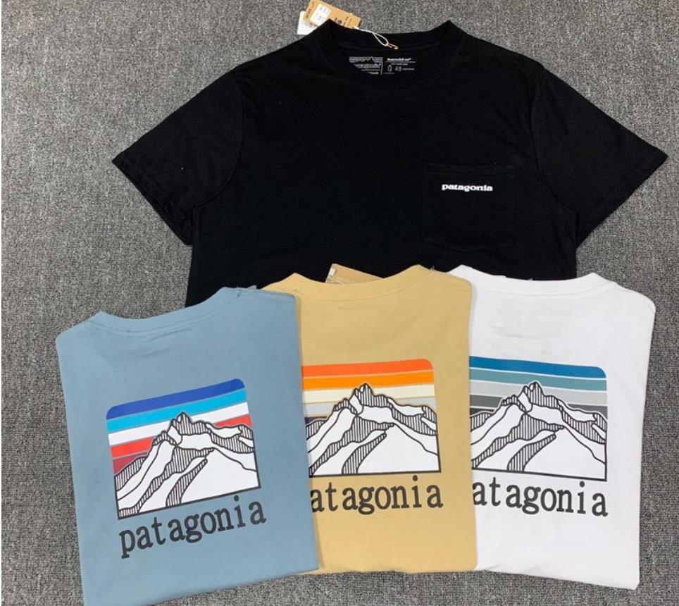 

Fashion cotton Tee Summer Sleeve tops Men women T-shirts patagonia, White 8223