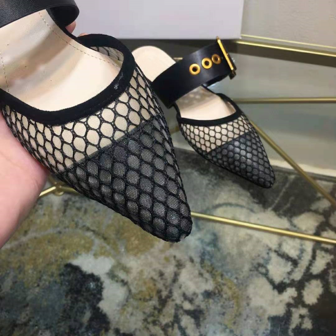 

Luxury Square Toes High Heels Flat Shoes Mule Thong Sandal Flip Flip-flops Black Women Slipper Summer Shoe Size 35 40