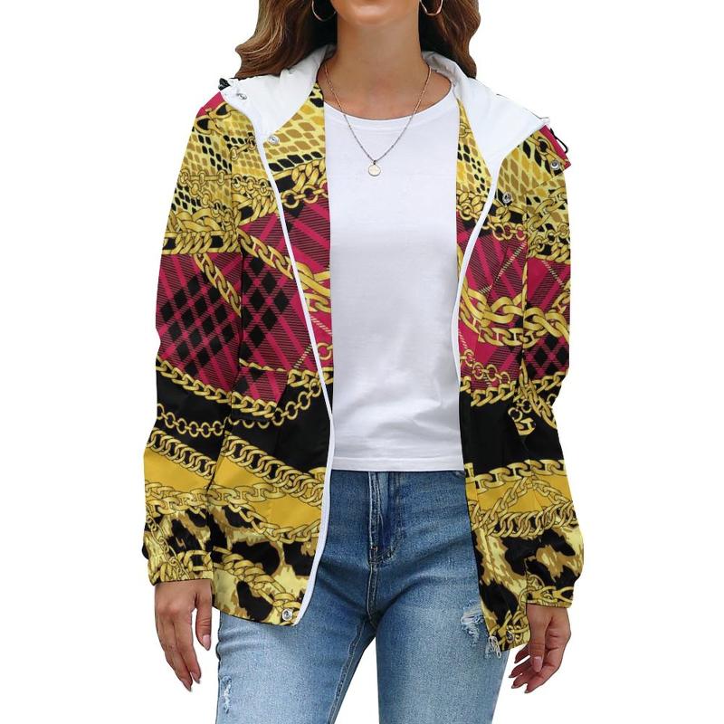 

Women's Jackets Baroque Style 2021 Women Short Jacket Winter Hooded Coats Female Loose Windproof Plus Size Outwear OEM, Black;brown