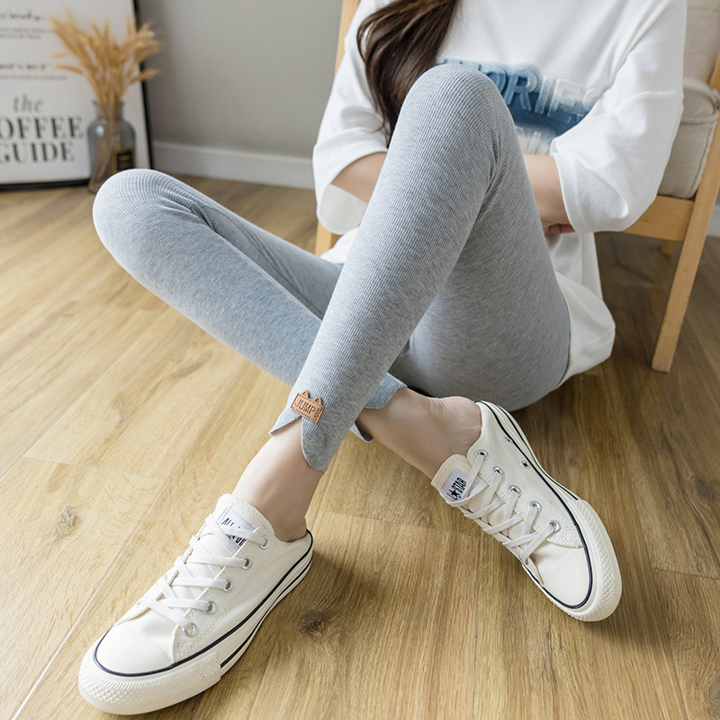 LEGGINGS Femmes Portez mince taille haute Taille serrée Fil élastique au printemps et 2021 nouveau pantalon d'automne petit pied petit pied