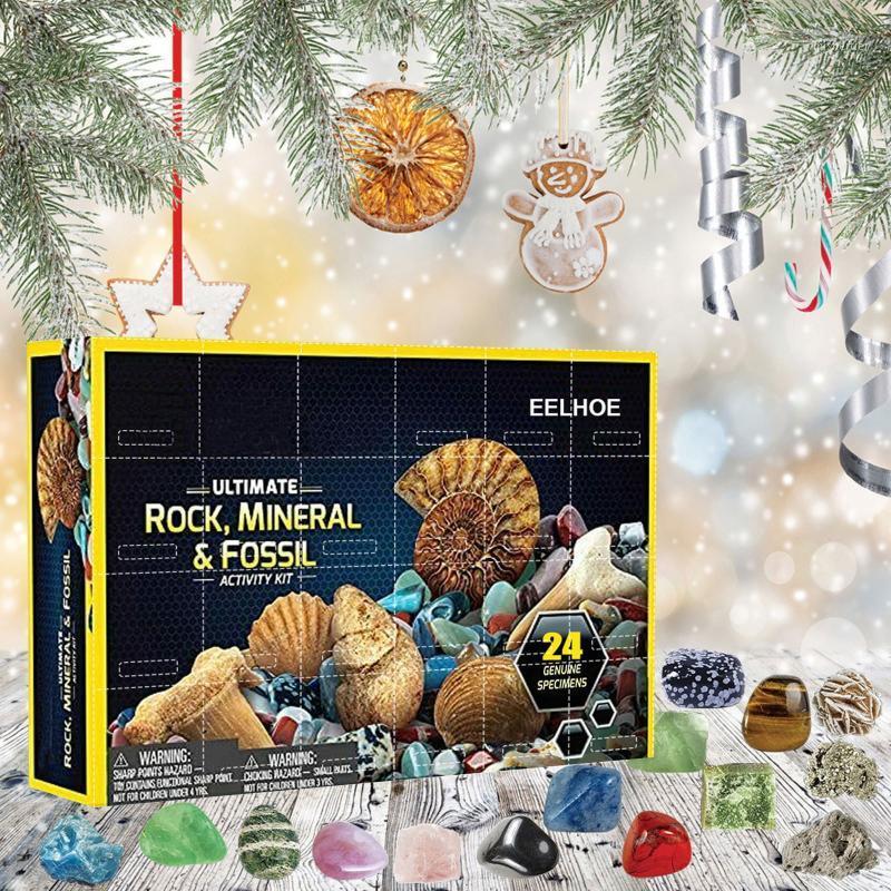 

Gift Wrap Rocks Storage Box Christmas Countdown Calendar Boxes Provides Kids High-quality Educational Toy Suitable Navidad 2022