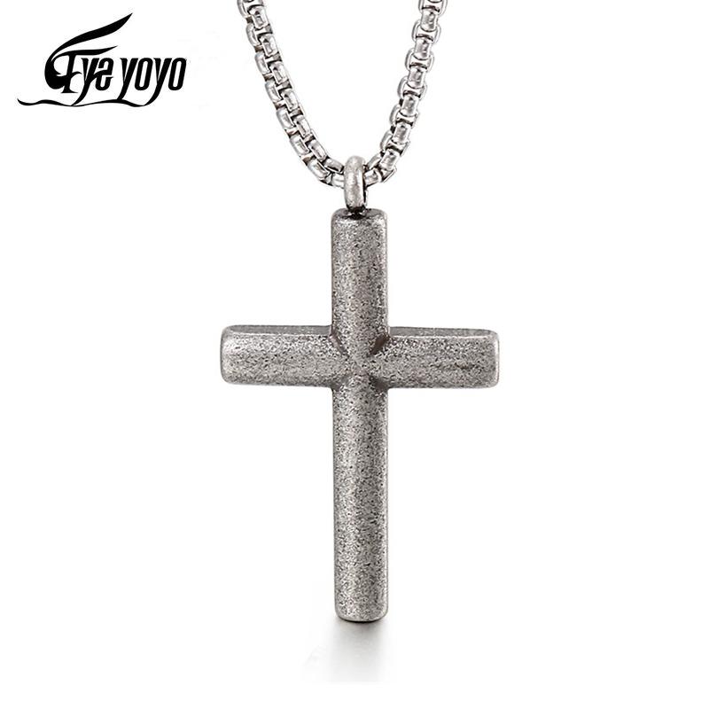 

Pendant Necklaces Vintage Gothic Pendants Cross Necklace Cool Street Style For Men Unusual Chain On The Neck Chains Punk Jewelry