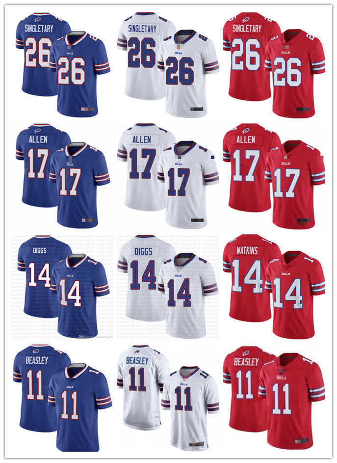 

Mens Womens Youth BuffaloBills14 Stefon Diggs 17 Josh Allen 26 Devin Singletary 11 Cole Beasley White Red Blue Football Jerseys, Colour