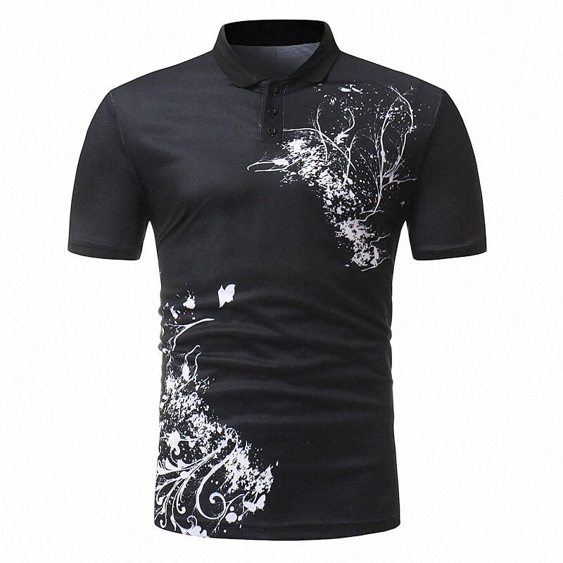Men's Golf Shirt Tennis Shirt Floral Collar Street Daily Button-Down Short Sleeve Tops Cotton Business Casual Comfortable White Black c92y#