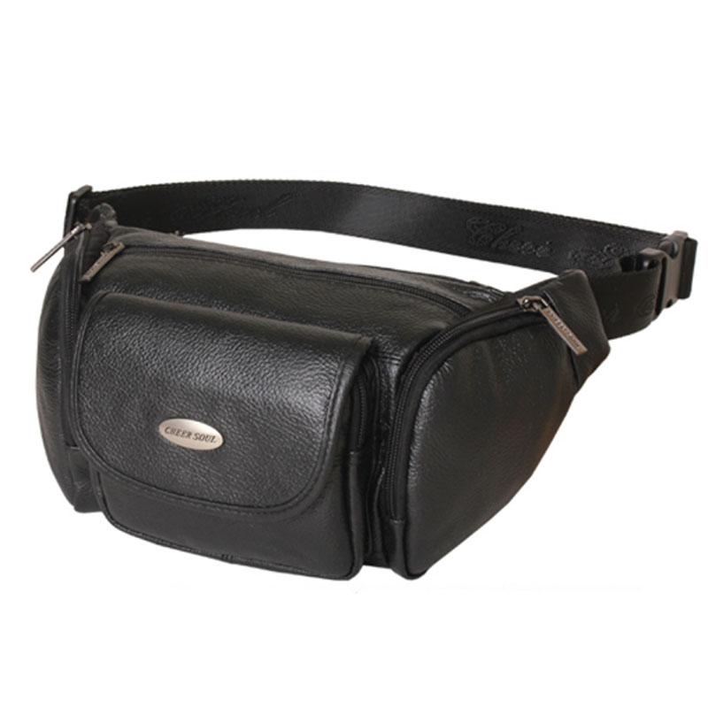 

Men Genuine Leather Bags Cross Body Fanny Chest Pack Shoulder Messenger Bag Purse Casual Male Hip Bum Belt Waist Wallet